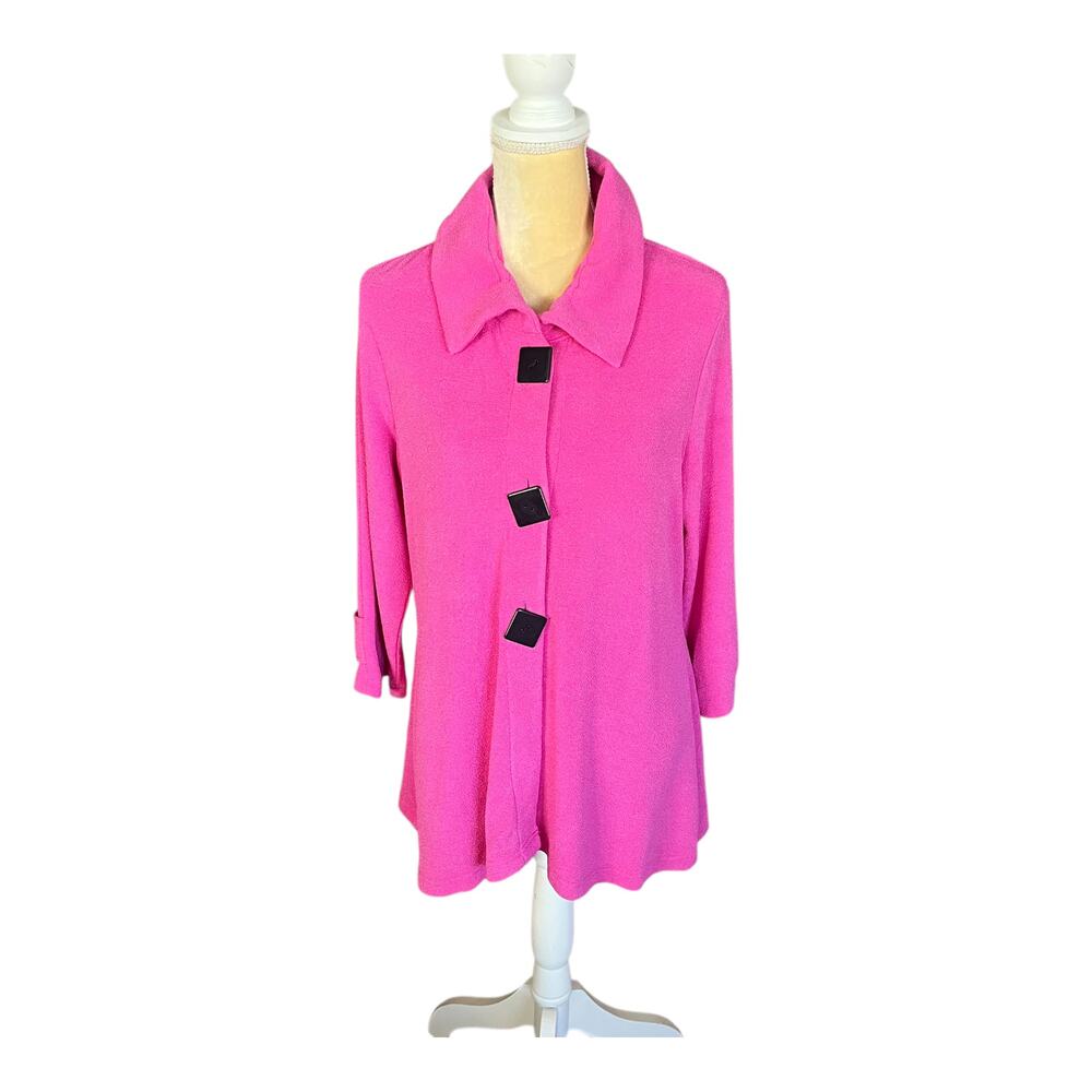 Ali Miles Pink Tunic with Black Buttons